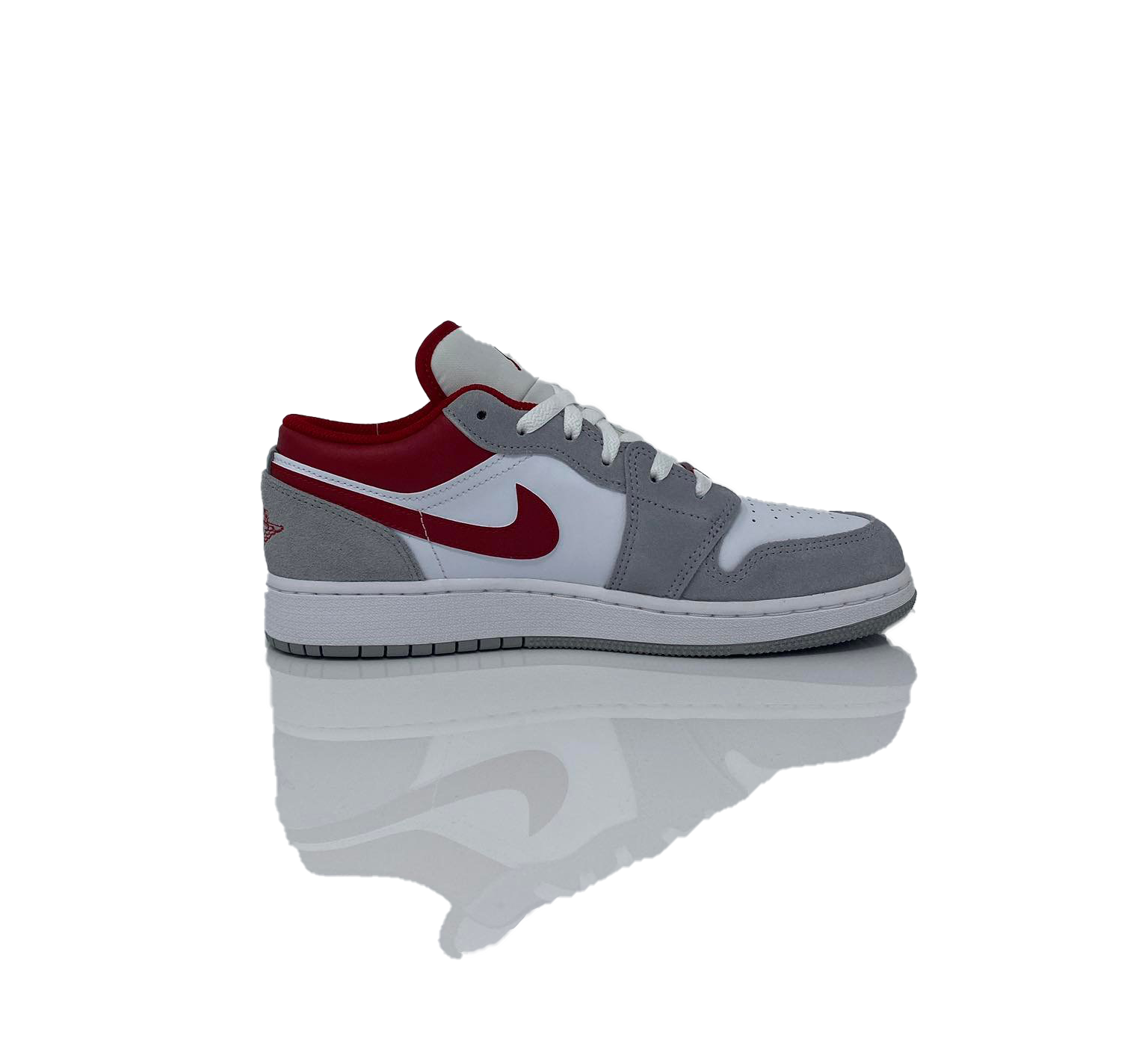 NIKE NIKE AIR JORDAN 1 LOW SMOKE GREY RED (GS) | DM0589-016