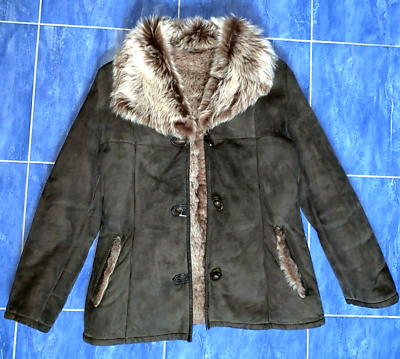 Natural Fur Y2K Vintage Shearling Coat Pre Owned Small Petite