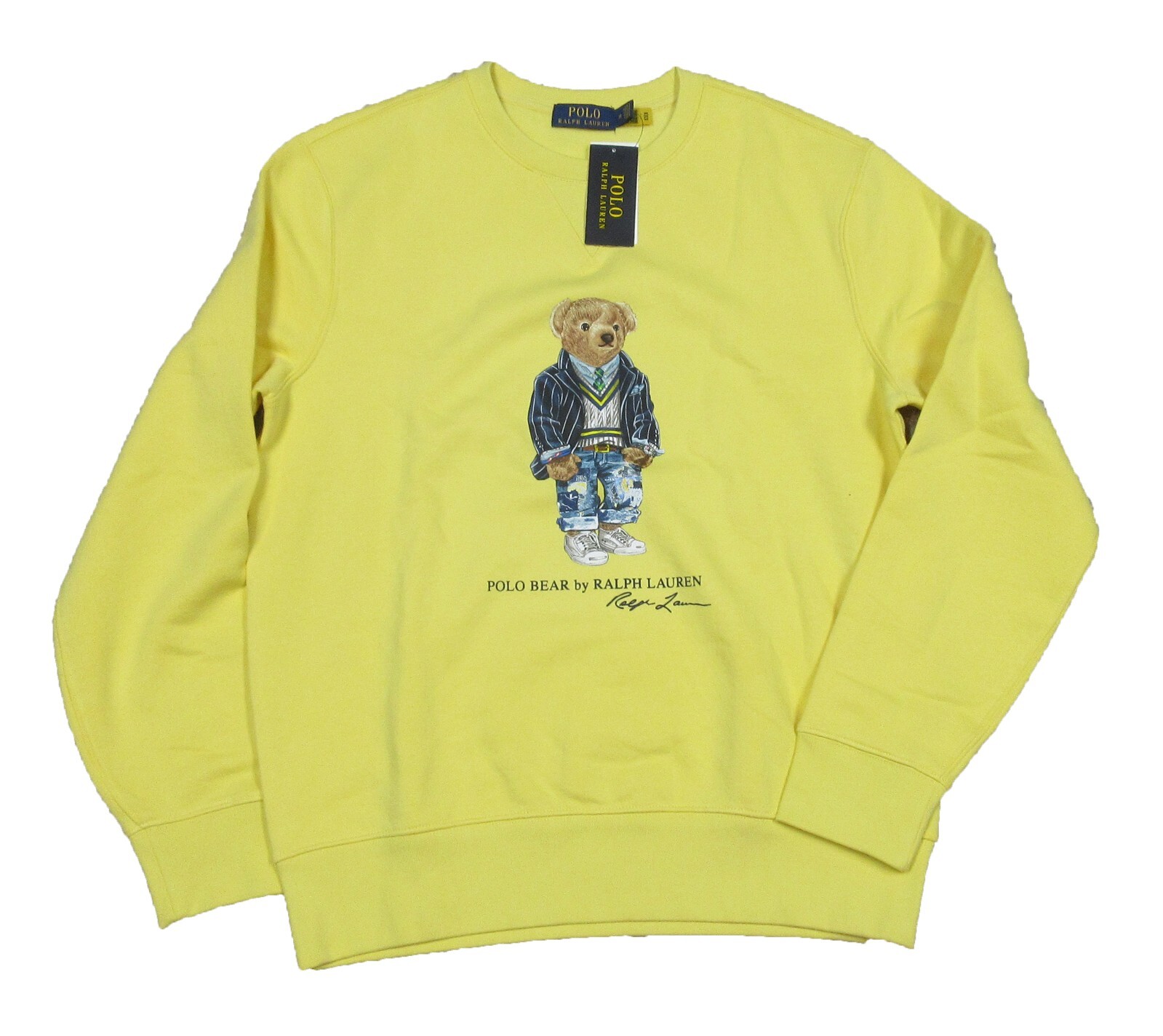 Polo Ralph Lauren Men's Yellow Polo Bear Graphic Fleece
