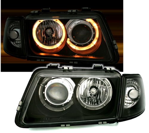 Angel Eyes Scheinwerfer für Audi A3 8L 96-00 in Schwarz H7 inkl Blinker Frontbli