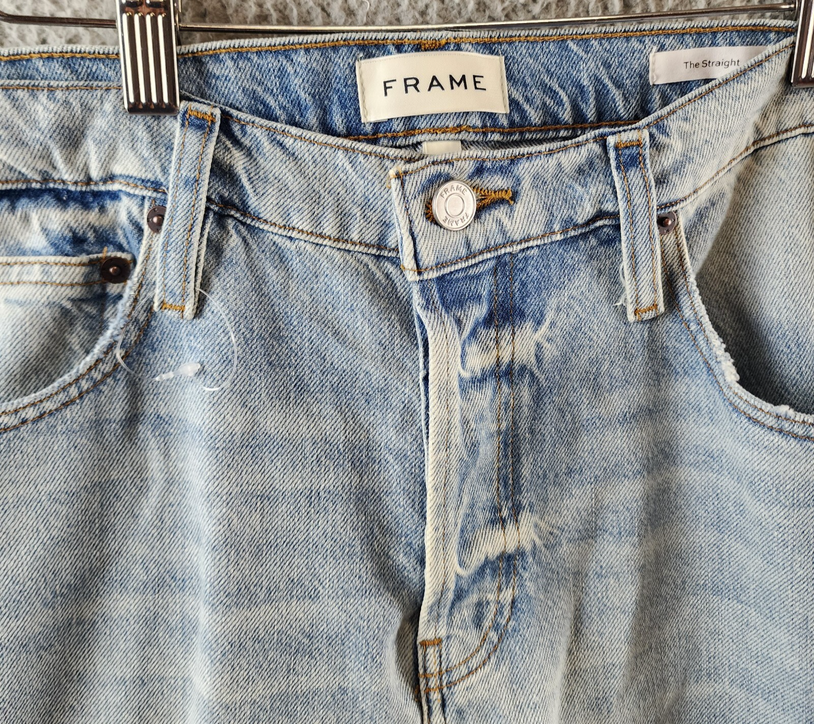 FRAME Straight-Leg Jeans Men's 34 North Sea Belt Loops Zip Fly Button Closure~ - Picture 5 of 17