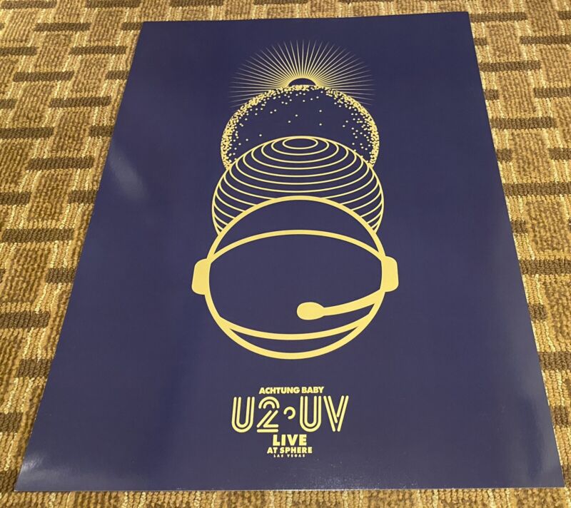 OFFICIAL U2 PLANETS POSTER LITHO UV ACHTUNG BABY THE SPHERE LAS VEGAS