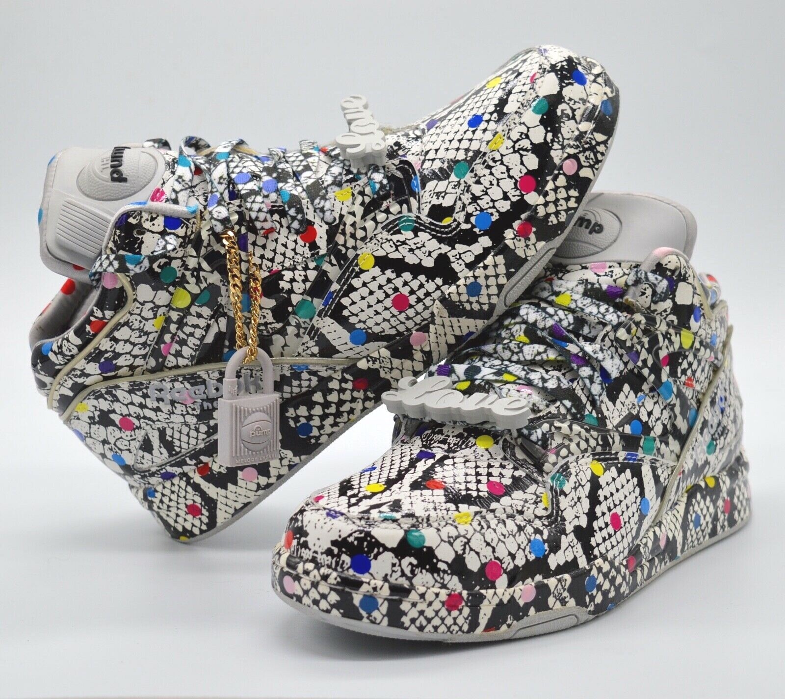 Women's Reebok Polka-dot Blacktop Pump M48395 Melody Ehsani Me Wedge Sneaker for sale online | eBay
