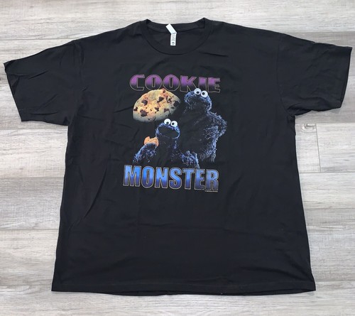 Sesame Street Cookie MONSTER RAP TEE SHIRT BLACK ZUNI Hip