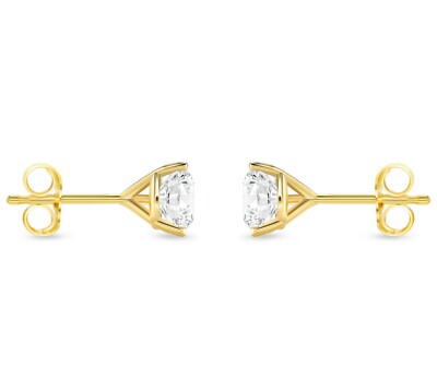 Pre-owned Shine Brite With A Diamond 1.75 Ct Round Cut Earrings Studs Solid Real 14k Yellow Gold Push Back Martini In White/colorless