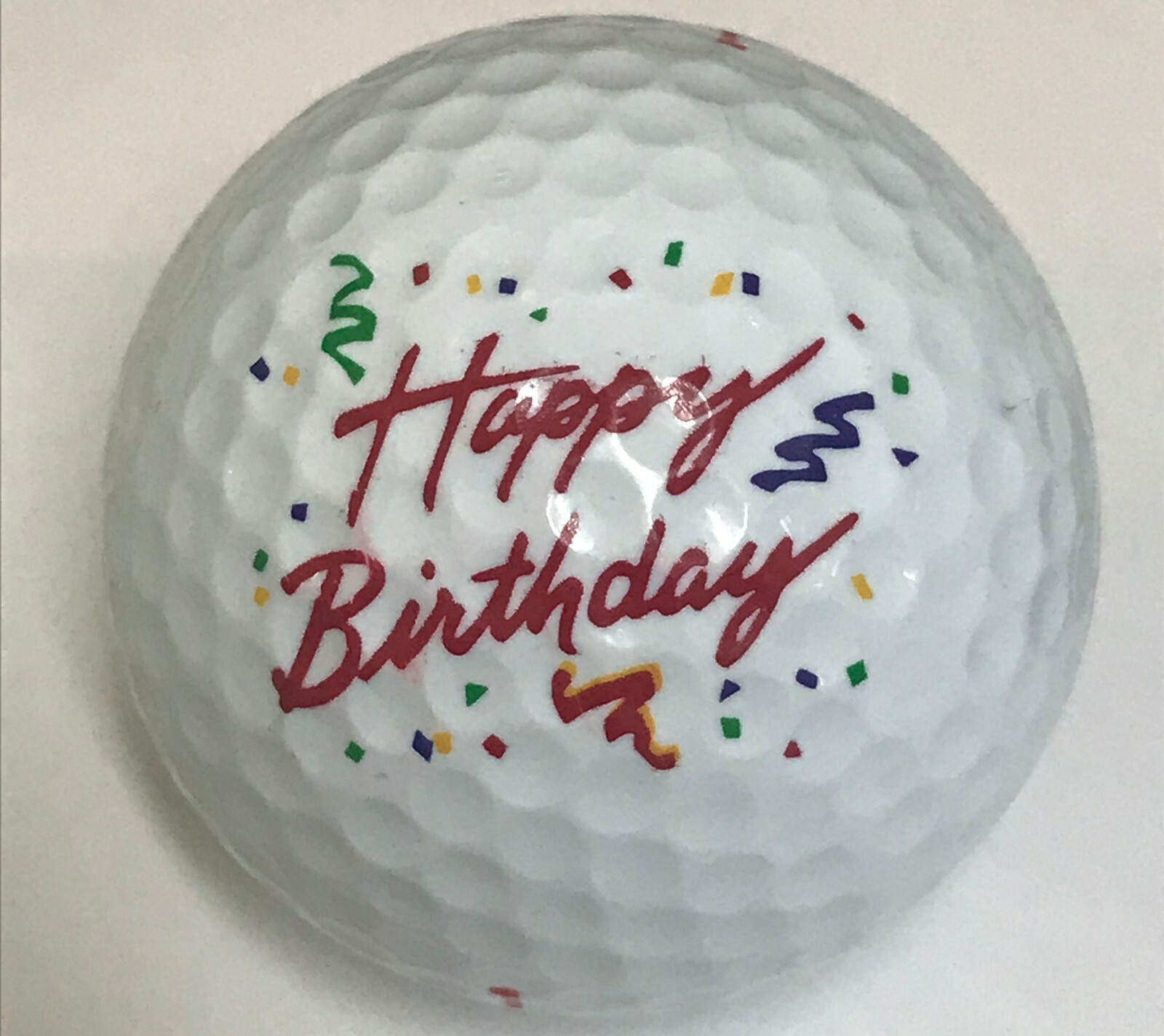 1 (ONE) Happy Birthday Balloon Double Sided Logo Used Golf Ball F-9-2