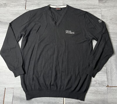 OSCAR JACOBSON  BLACK GOLF V NECK SWEATER JUMPER  SIZE XL