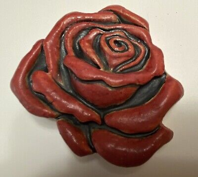 Rose Stoneware Art Tile By Gretchen Kramp