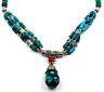 Turquoise & Sterling Silver Necklace Fine Statement Jewellery Length 44cm-49cm-2.JPG