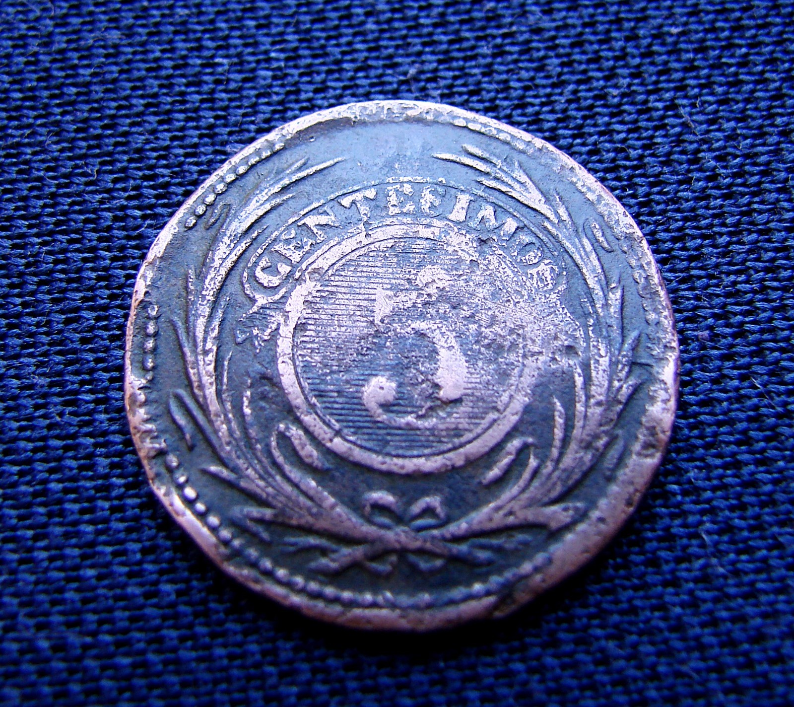 RARE COIN URUGUAY 5 CENTESIMOS 1855 CINQUIÑO MONTEVIDEO MINT