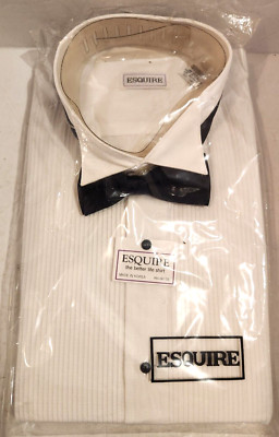 Vintage Tuxedo Shirt w/ Bow Tie by Esquire Large 16 - 16.5 - New Hard to Find