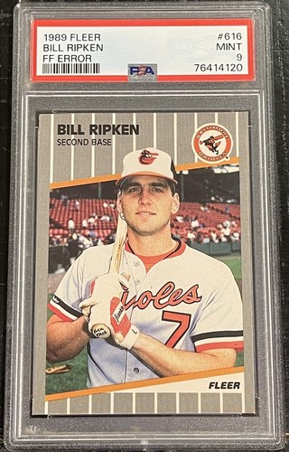 1989 Fleer Bill Ripken F@#K FACE ERROR PSA 9 MINT #616 BILLY