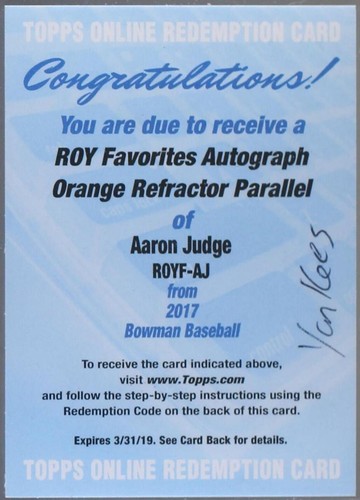 2017 Bowman - Aaron Judge #ROYF-AJ