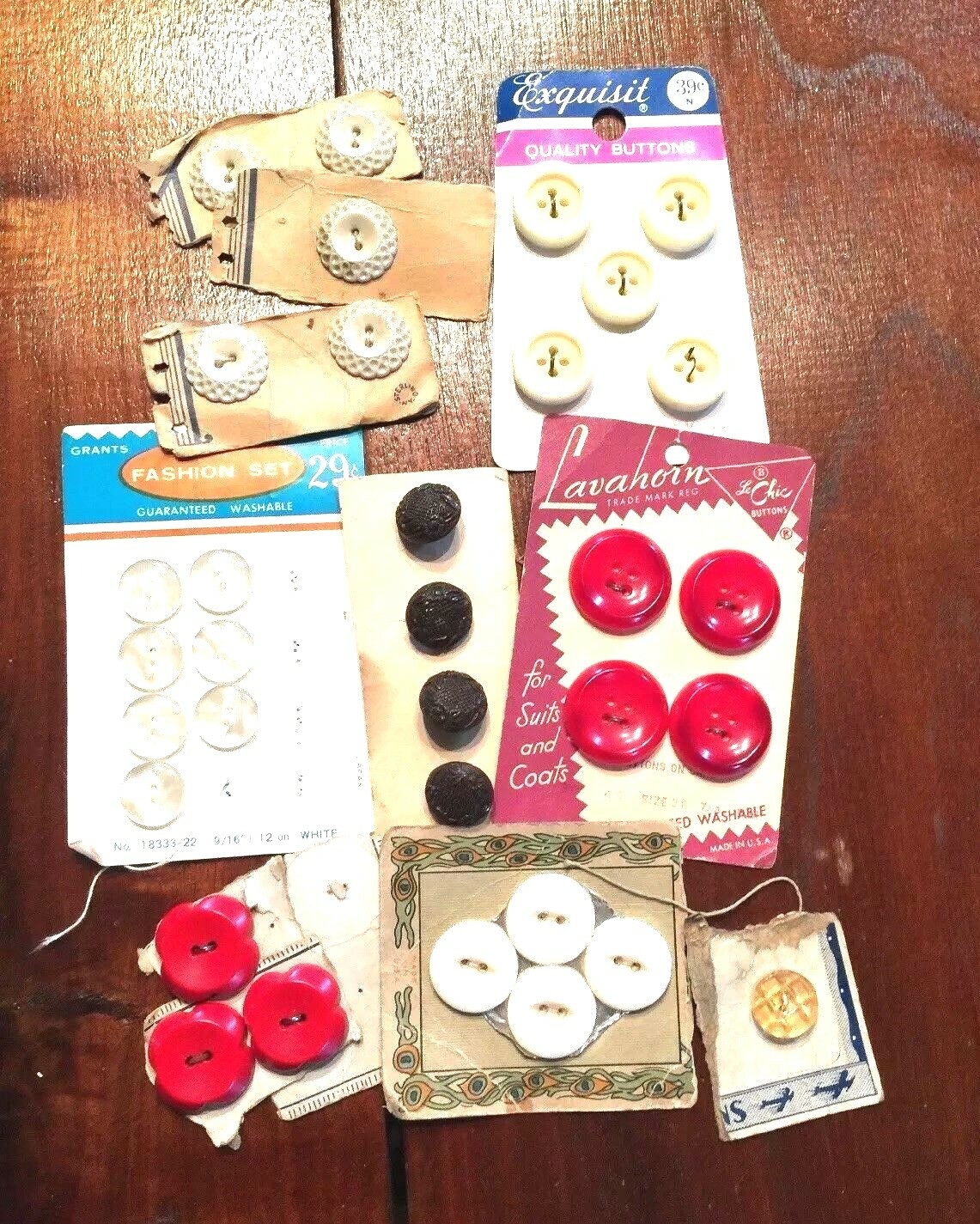 Vintage Mixed Lot Assortment Multi Color Buttons Most Still on Cards