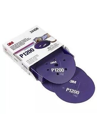 3M 34408 6'' Hookit Flexible Abrasive Dust Free Disc P1200 Grit Box of 25 each