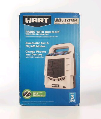 Hart Bluetooth Radio HPAD01 Aux/FM/AM 20V USB Charge Port, Tool Only  