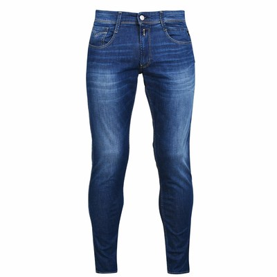 REPLAY REPLAY LITE ANBASS JEANS MENS GENTS SLIM PANTS TROUSERS BOTTOMS ZIP DENIM