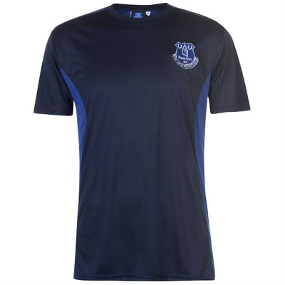 Source Lab Mens Everton Poly T Shirt Licensed Crew Neck Tee Top Short Sleeve