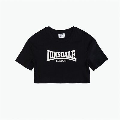 Lonsdale Kids Girls Cropped T Shirt Tee Top