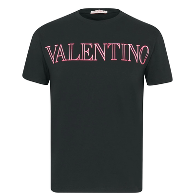 VALENTINO VLTNロゴ Tシャツ Valentino Garavani VLTN logo-embroidered T-shirt | Blue | FARFETCH CA