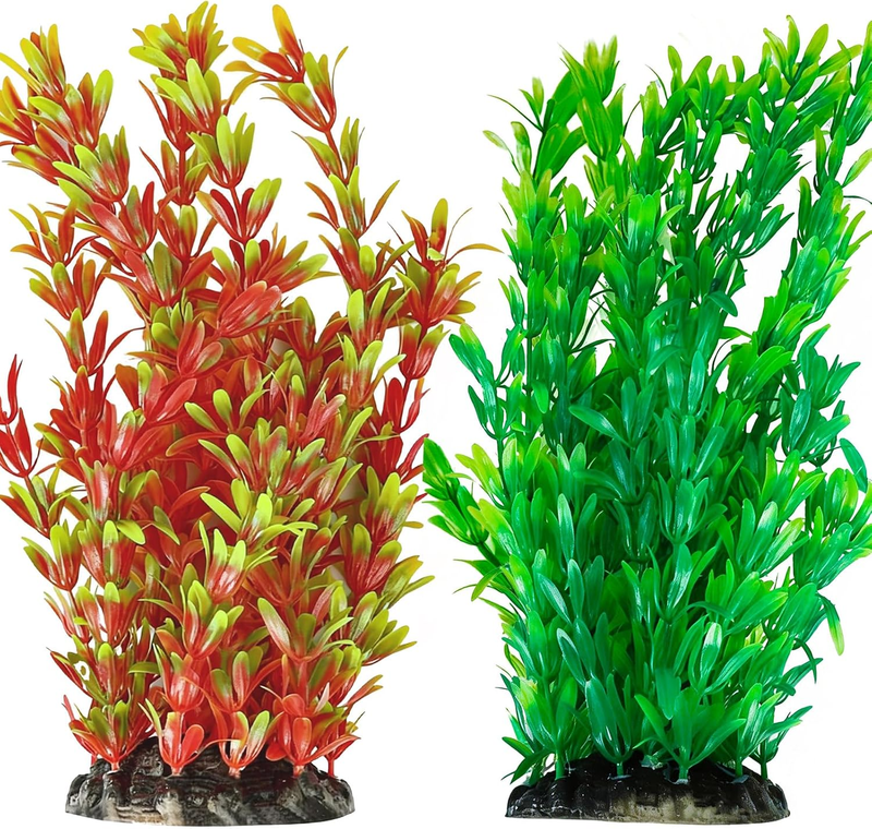 Vivifying Aquarium Artificial Plants, 2 Pack 25Cm/9.8Inch Tall Plastic Plants fo