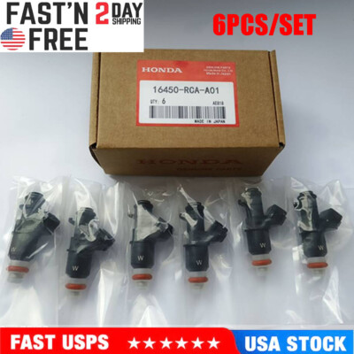 6X OEM FUEL INJECTORS 16450-RCA-A01 FOR 3.0L 3.2L 3.5L ACURA MDX TL Accord Pilot