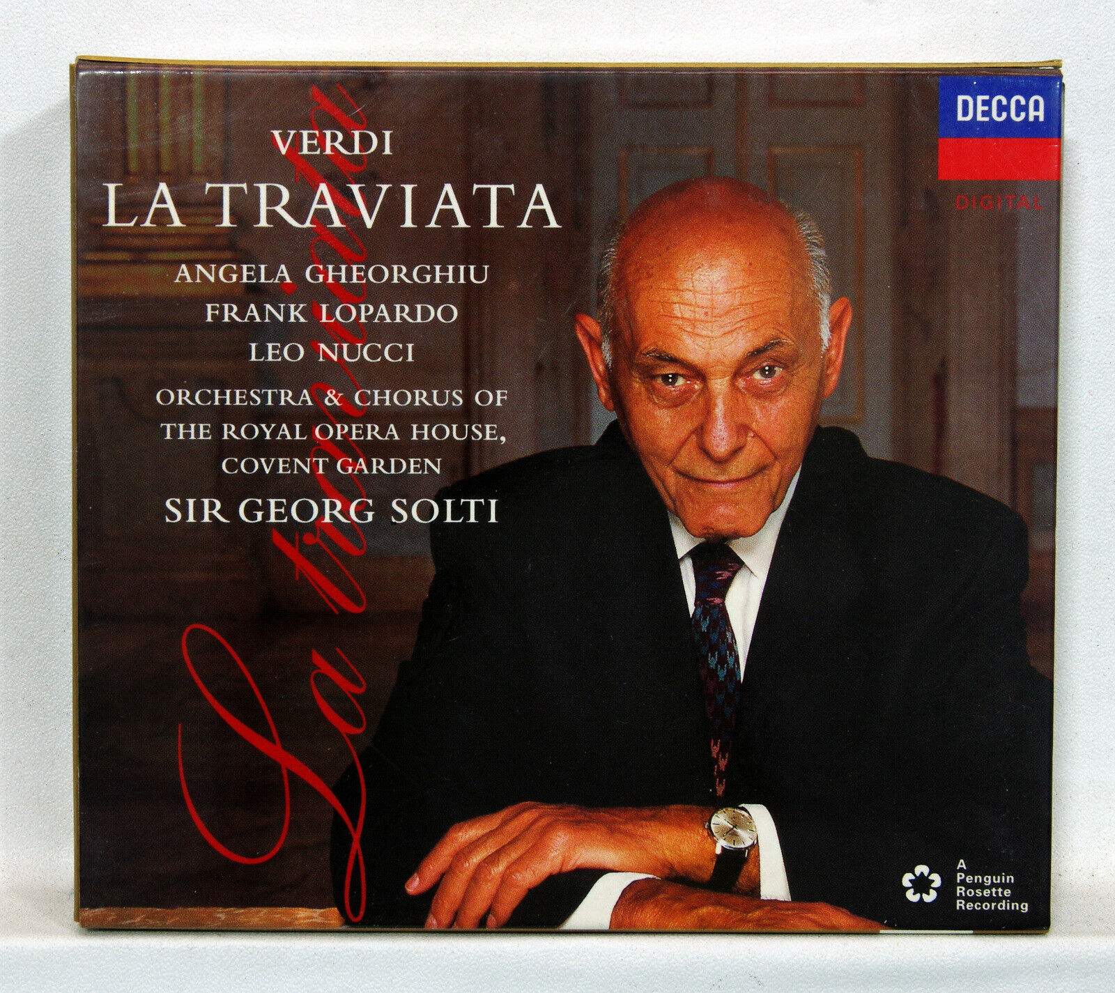Verdi - La Traviata, Angela Gheorghiu, Frank Lopardo, Leo Nucci, Orchestra & Chorus Of The Royal Opera House, Covent Garden, Sir Georg Solti, EU 1995 Decca – 448 119-2 2xCD Verdi - La Traviata, Angela Gheorghiu, Frank Lopardo, Leo Nucci, Orchestra & Chorus Of The Royal Opera House, Covent Garden, Sir Georg Solti, EU 1995 Decca – 448 119-2 2xCD