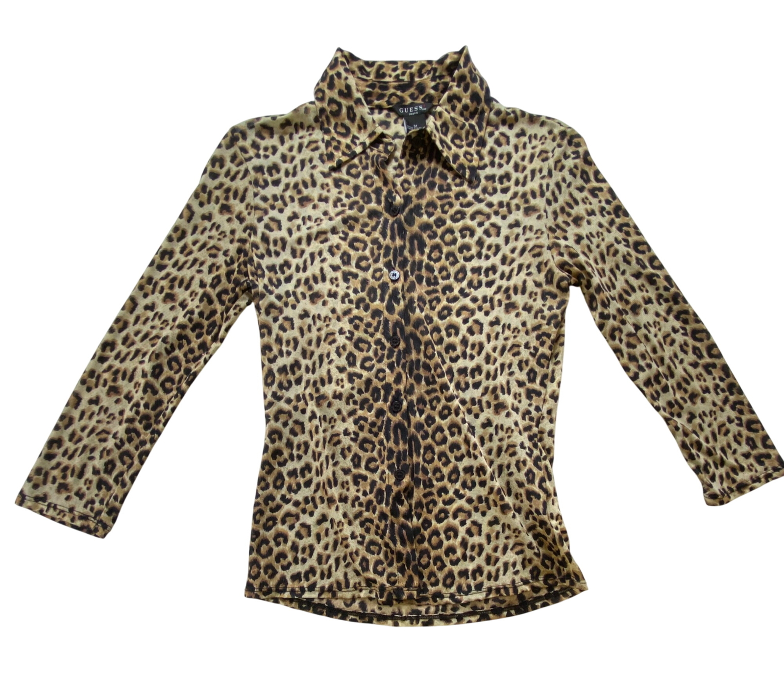 トップス 80's 90's Vintage Leopard Shirts 90s Vintage Leopard Print Short Sleeve Top, Animal Print