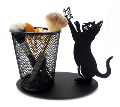 Cat makeup brush holder,  Pen pencil , art brush holder / office desk gift