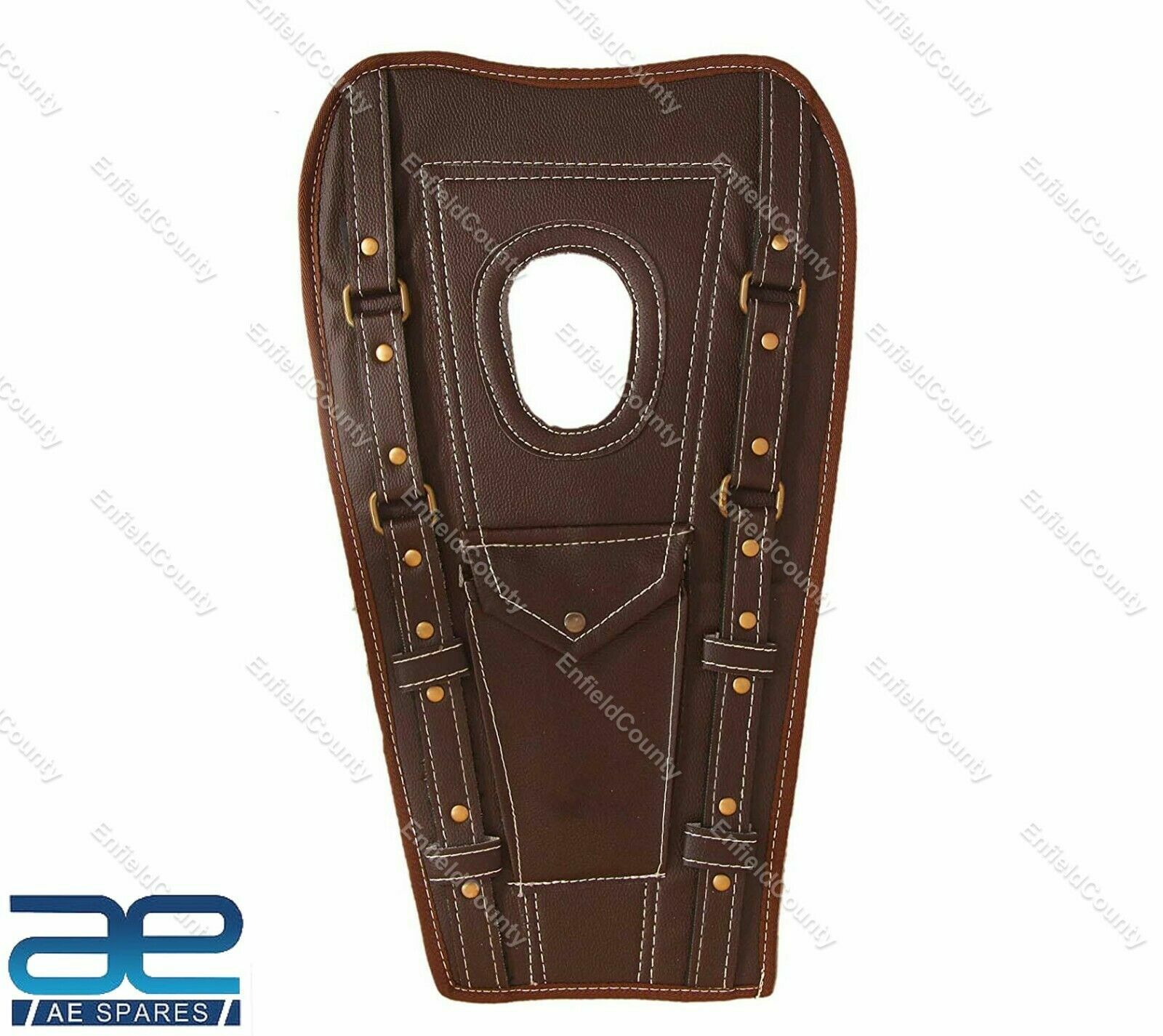 Tank Cover Faux Leather Brown For Royal Enfield Classic 350 500 Bullet Std 