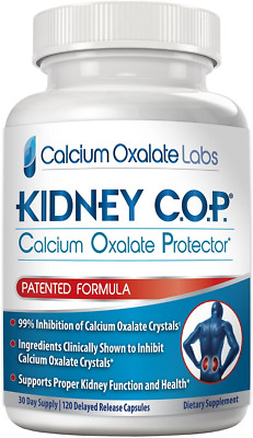 Kidney COP Calcium Oxalate Protector 120 Capsules, Patented Kidney Support