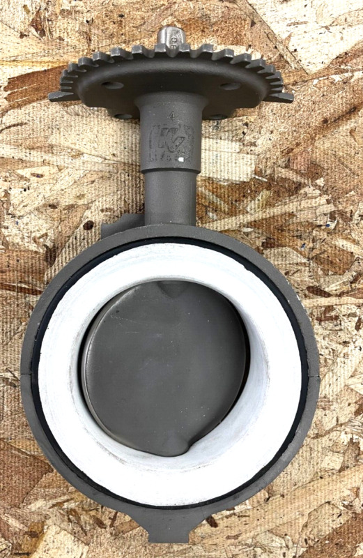 KEYSTONE Wafer Butterfly Valve 4" 150 PSI CWP White Rubber Seated *No Lever*
