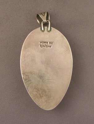 Vintage Mexican Modernist Sterling & Sodalite Pendant 24.7g Signed R---l Cony?