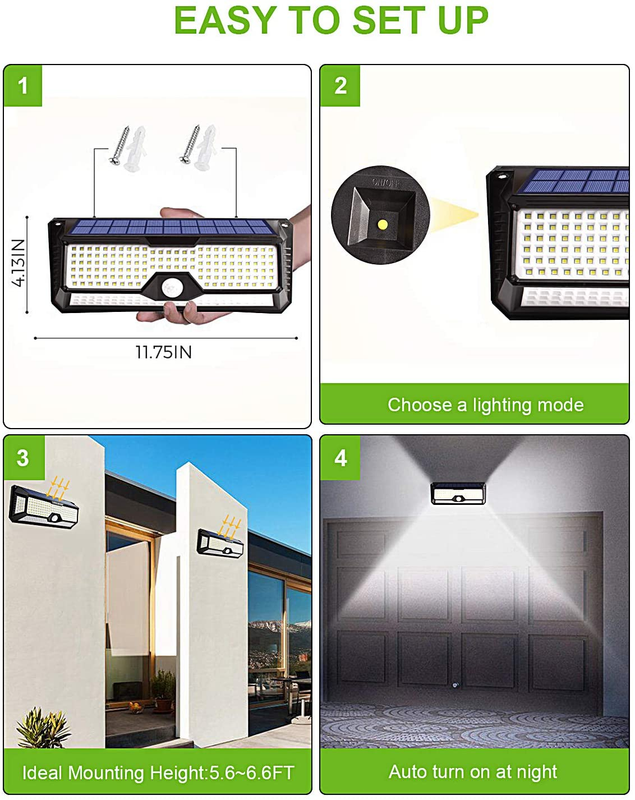 SOLAR LED LIGHTS Motion Sensor Light Waterproof Wide Angle 2 Pack by LECLSTAR
