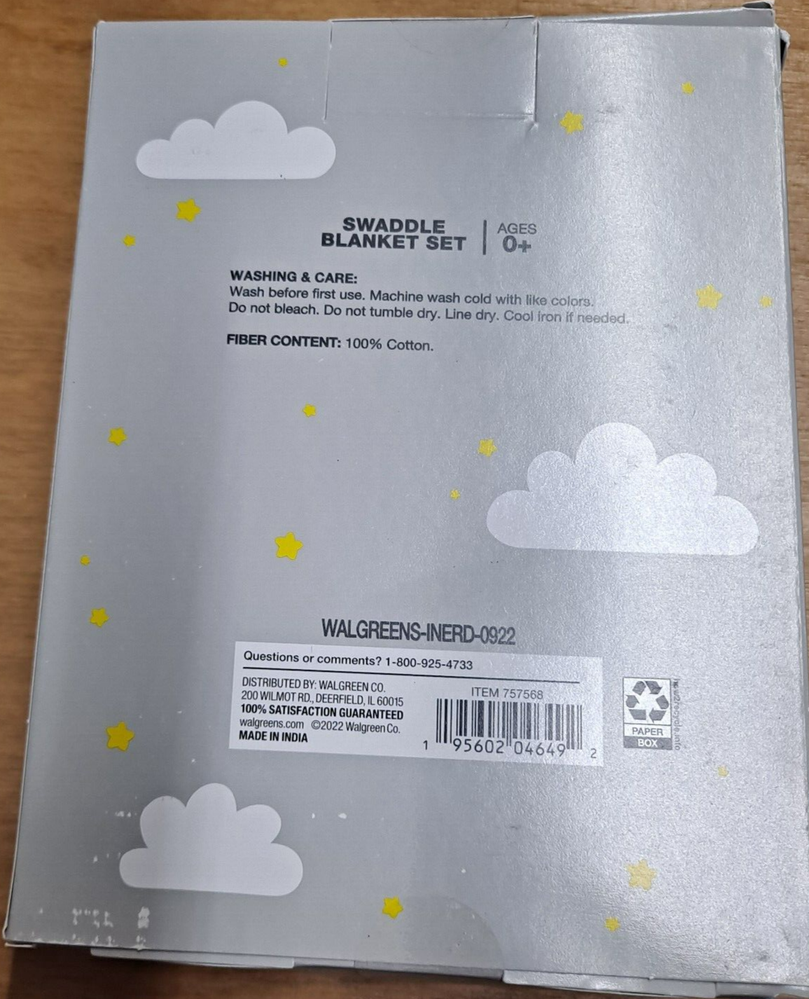 MOON and Stars 2 Count Gold/White 30"x40" Baby Swaddle Blanket Set Ages 0+