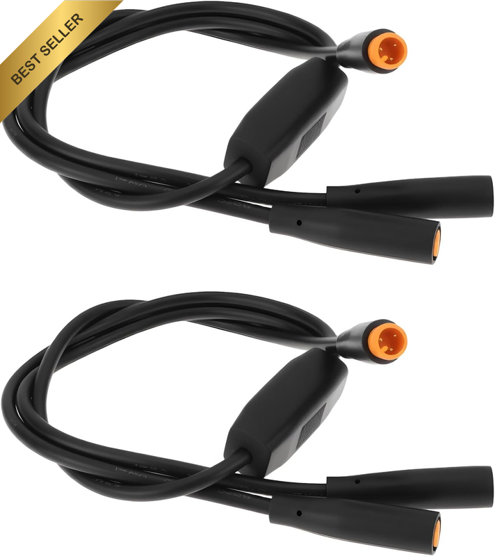 2Pcs Bike Extension Cable M6 Male to Female Splitter Cable 40Cm for Electric Bik