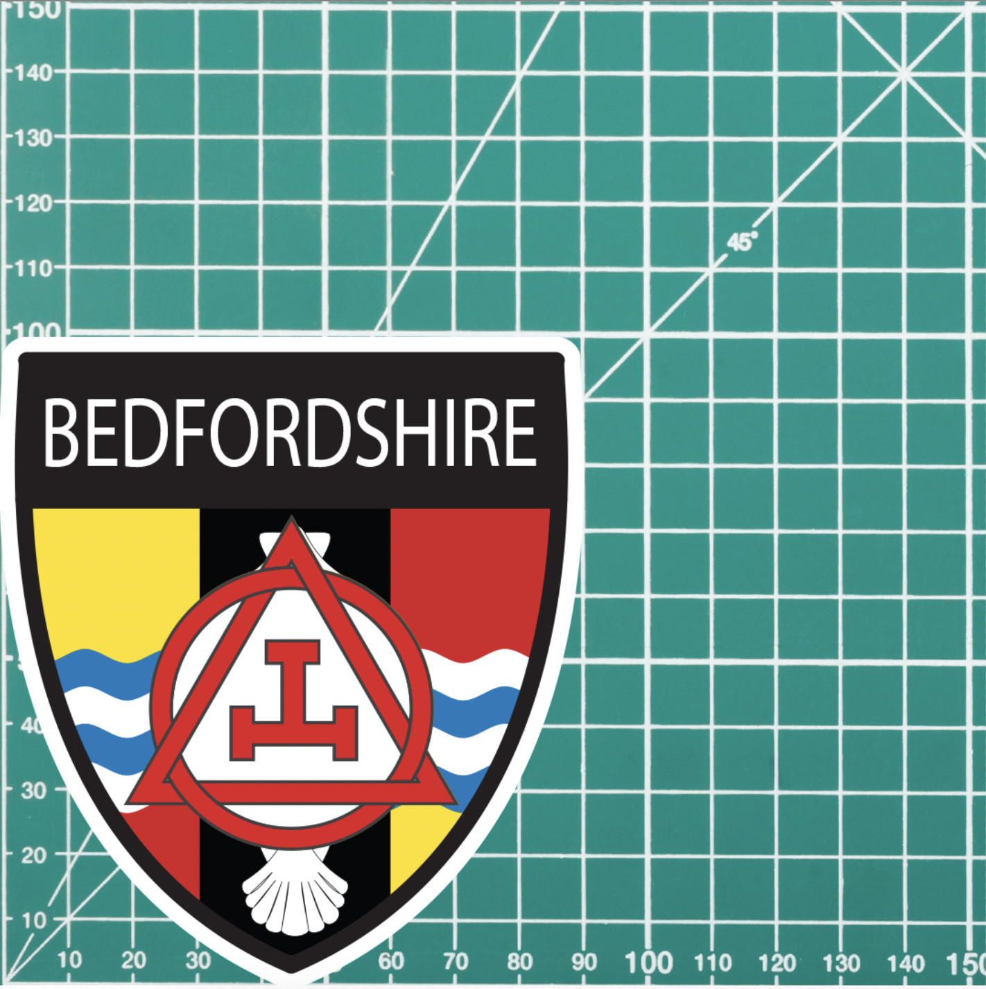 Bedfordshire Masonic Holy Royal Arch Shield Sticker - Picture 4 of 4