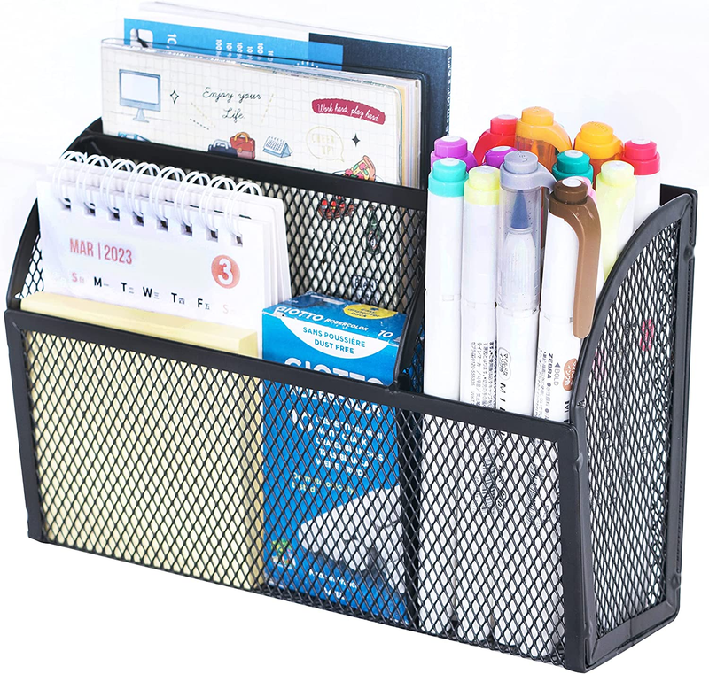 DALTACK Magnetic Pencil Holder Magnetic Shelf for the Whiteboard 3-Grid Mesh Mag