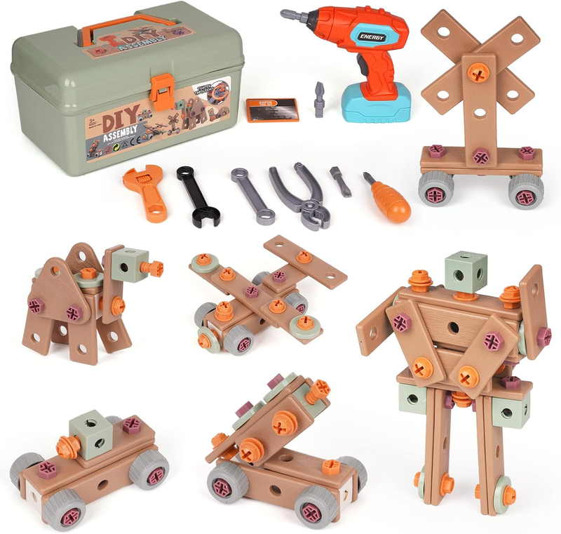 Kids Tool Set, 144 PCS Kids Tool Box STEM Montessori Constru