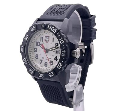Pre-owned Luminox Navy Seal 3500 Series 45mm Carbon White Dial Quartz Mens Watch Xs.3507