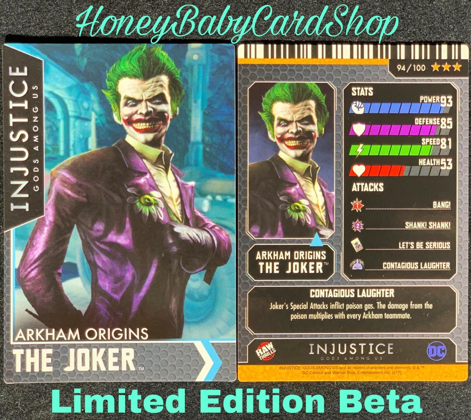 Injustice Arcade Limited Edition Beta Card 94 Ark Origins