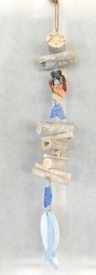 Fish Wind Chime Suncatcher Coastal Beach Seashells Seaglass 27'' Long Home Decor