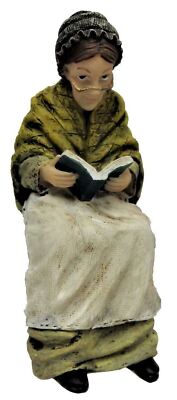 Dolls House Victorian Old Lady Sitting Reading People Resin Figure