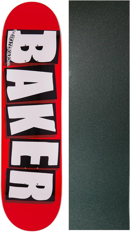 Skateboard Deck Brand Logo Red/White 7.3" X 29.5" Mini with Griptape