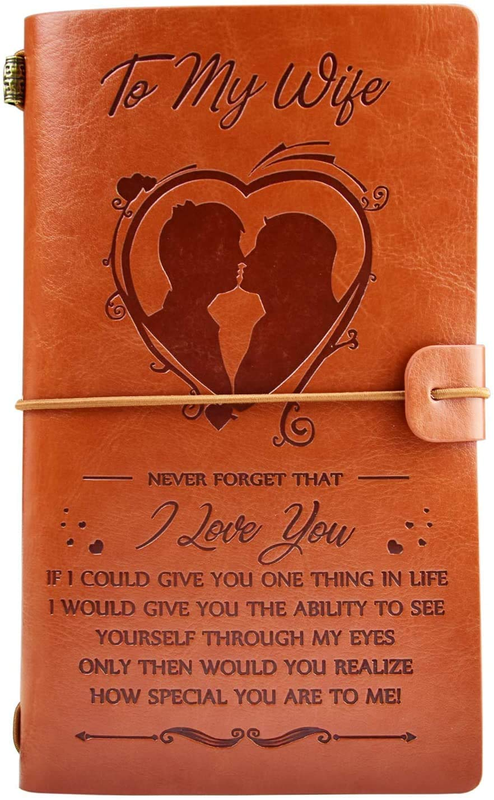 Weforu Couples Gifts Leather Notebook, to My Wife Journals Diary from Husband fo