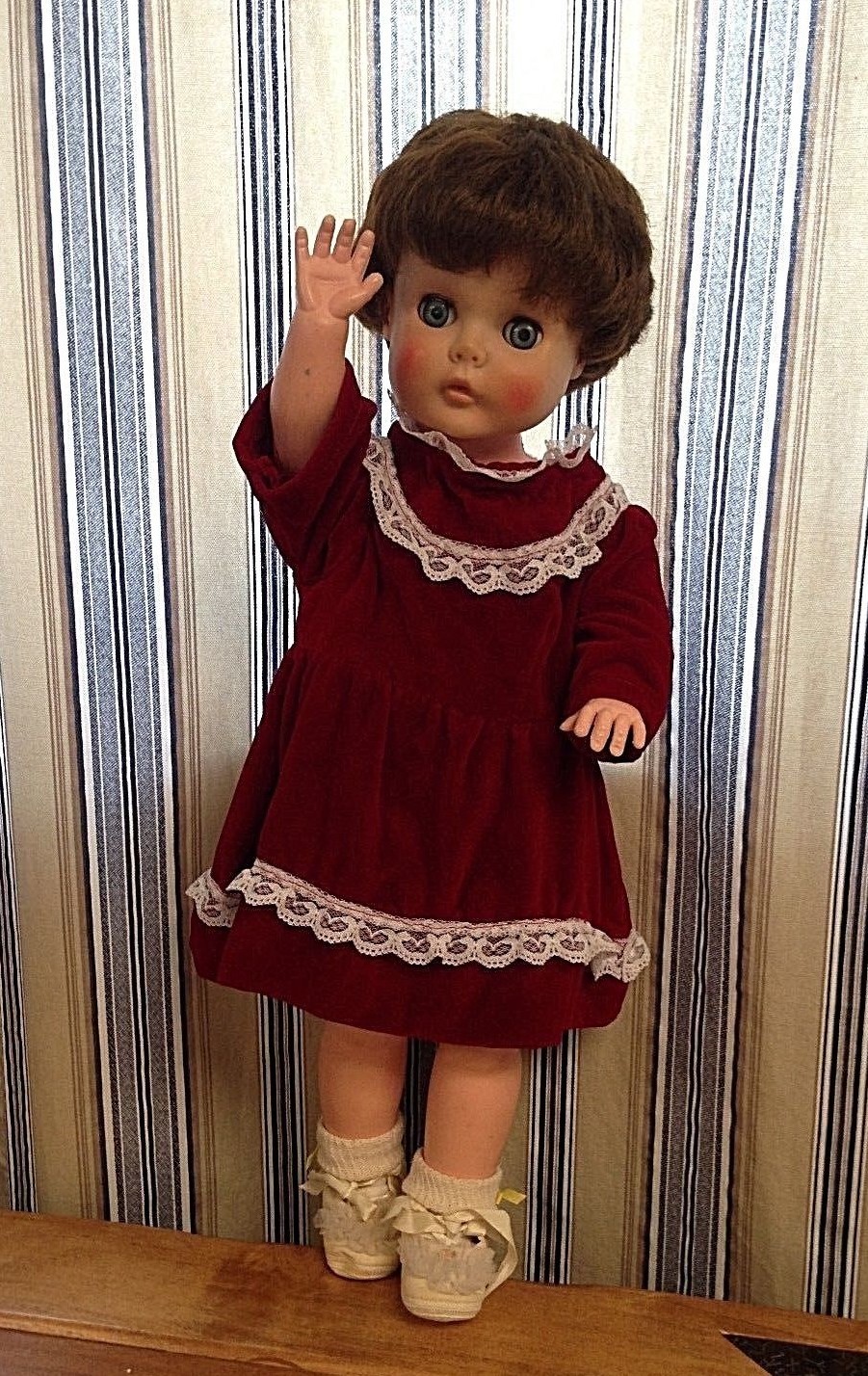 Vintage Plastic Doll * Beautiful Blue Sleepy Eyes * Hand Crafted Clothes