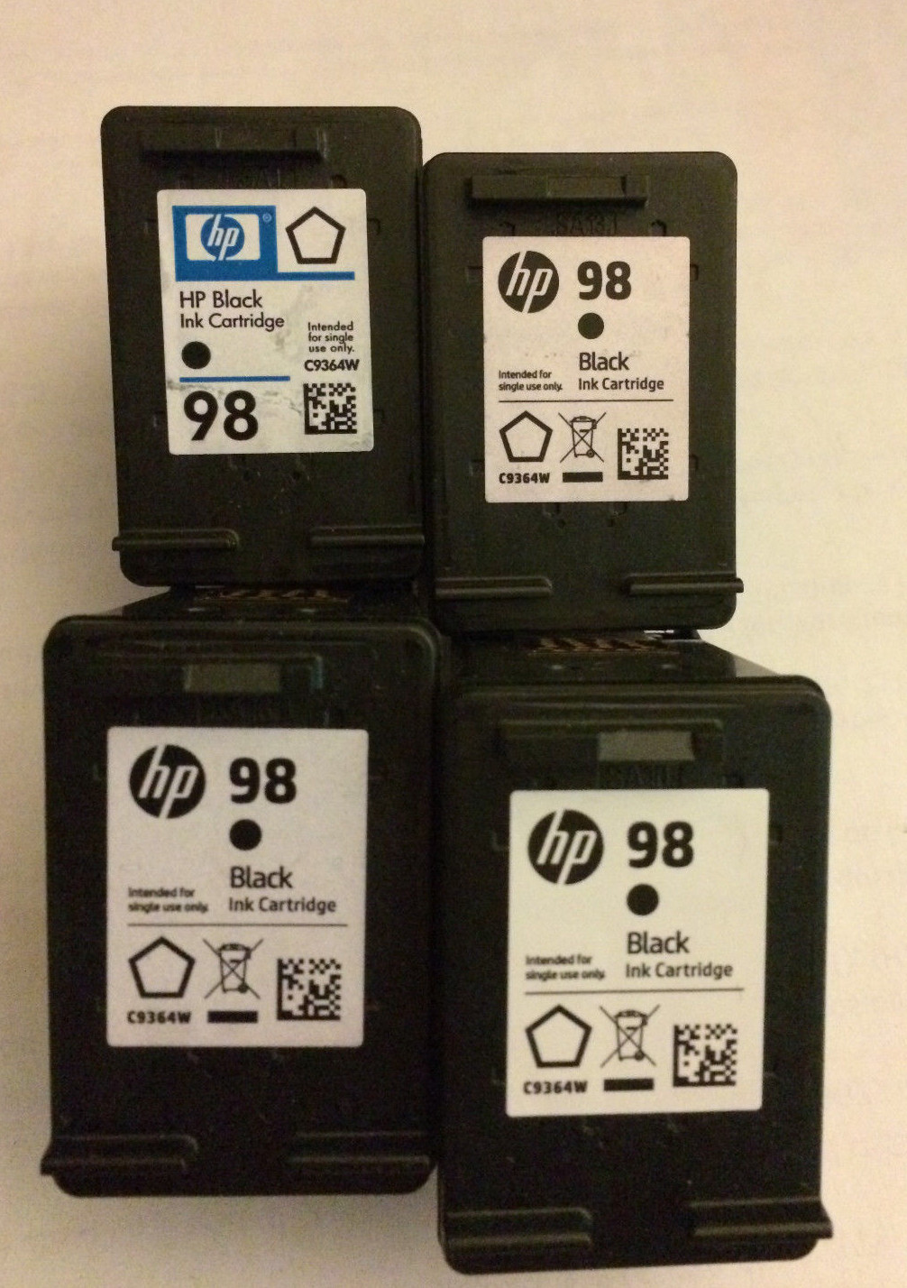Lot of 6 ~ Genuine HP 98 Black & HP 95 Tri-color ~ Used Empty Ink Cartridges