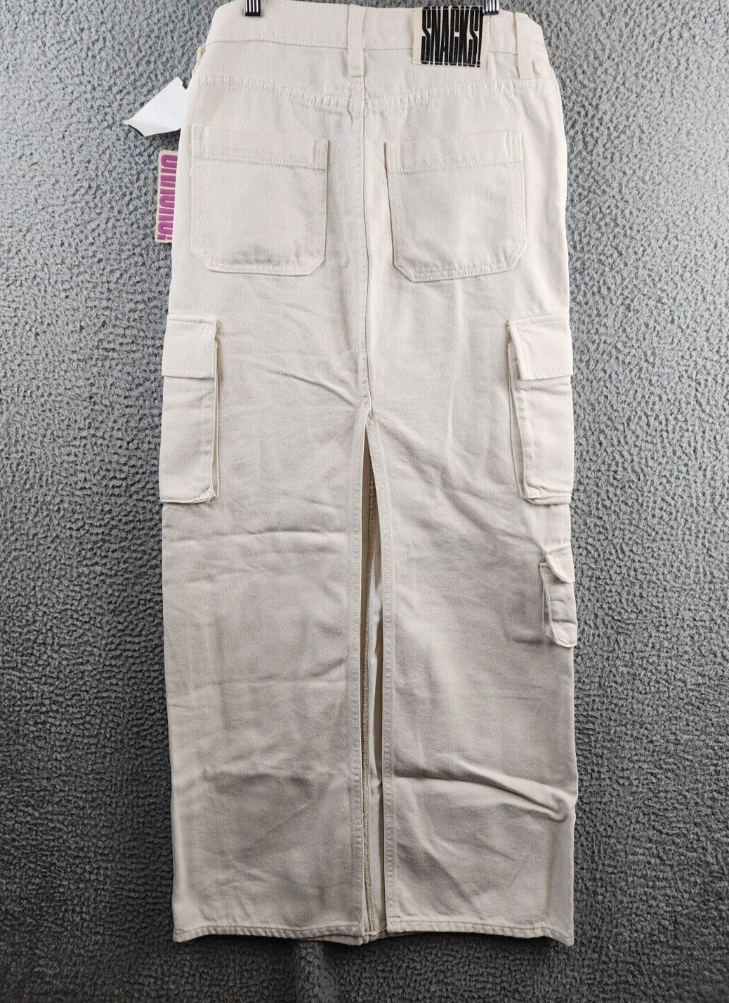 MOTHER The Fun Dip Cargo Maxi Skirt Women's 25 Natural Slit Button Zip Closure - Picture 13 of 15