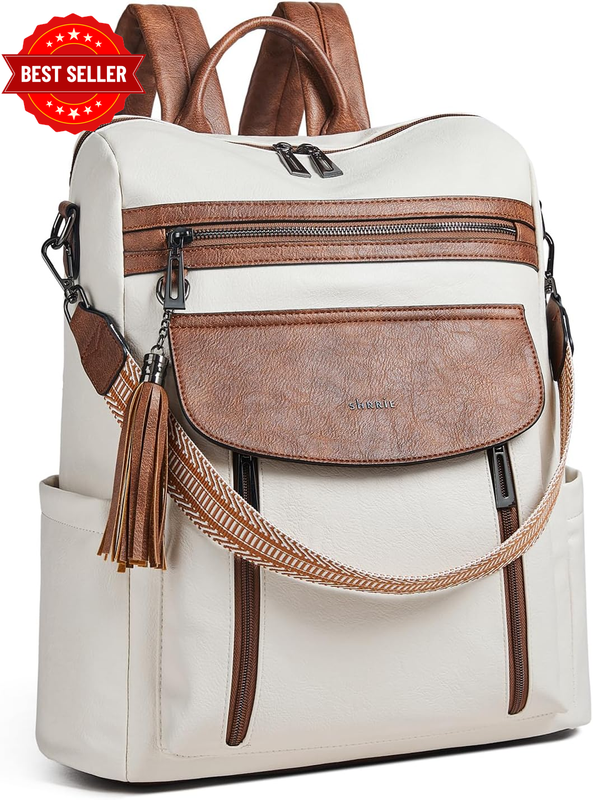 Laptop Backpack for Women 15.6 Inch,Travel Leather Backpack Purse Nurse Teacher 