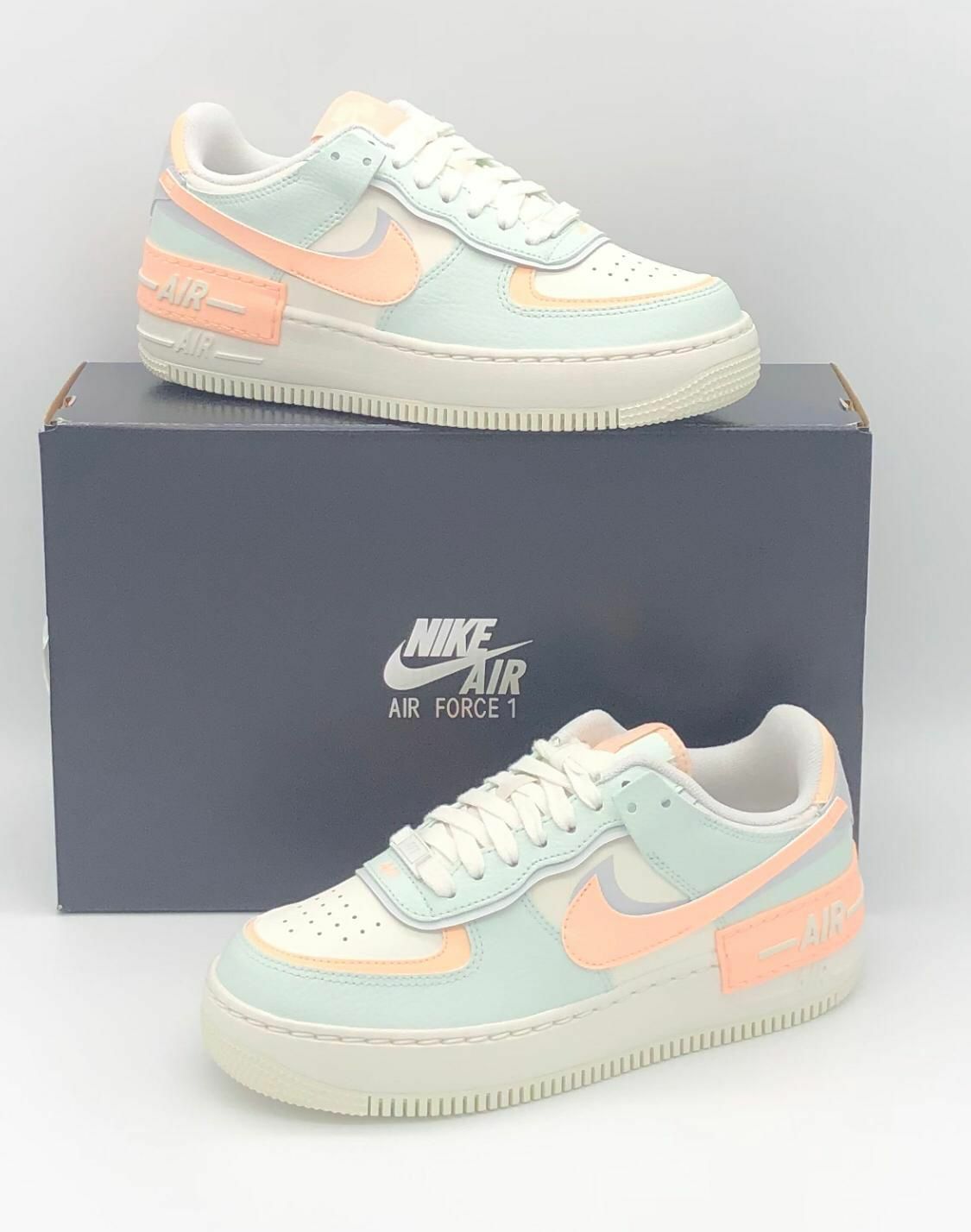 NIKE NIKE AIR FORCE 1 WMNS SHADOW BARELY GREEN GRÜN BLAU ROSA PASTELL NEU UNGETRAGEN